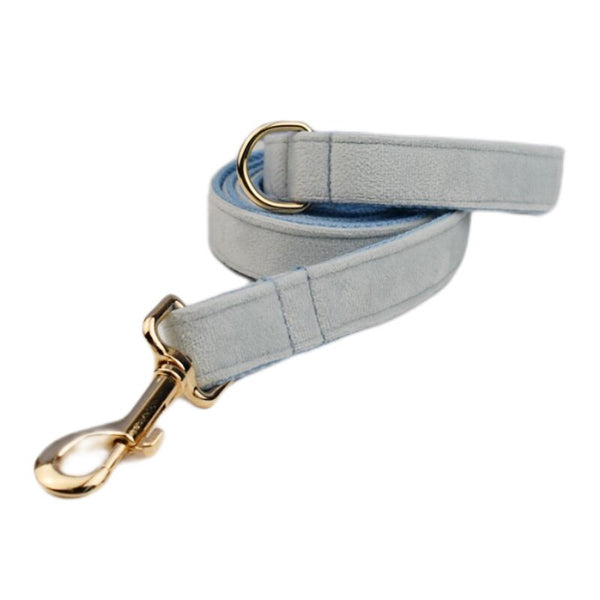 PERSONALIZZABILE - SET PETTORINA PER CANI IN VELLUTO BLU GHIACCIO