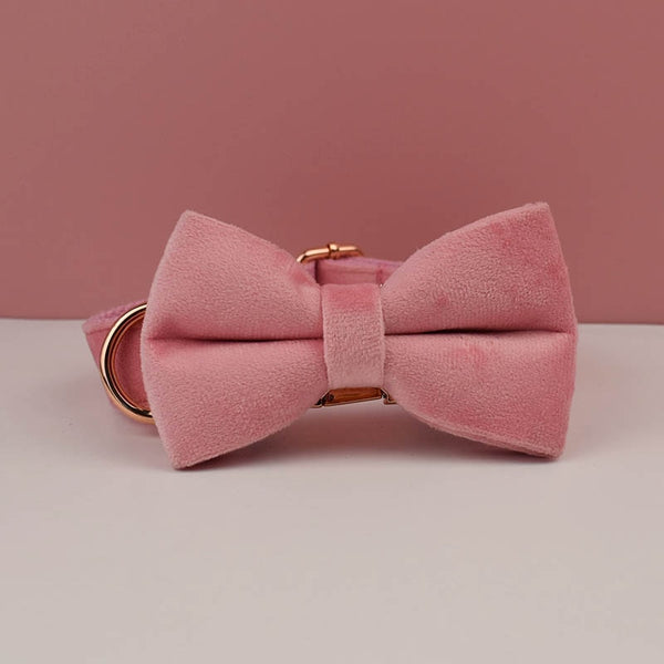 PERSONALIZZABILE - SET PETTORINA PER CANI IN VELLUTO ROSA
