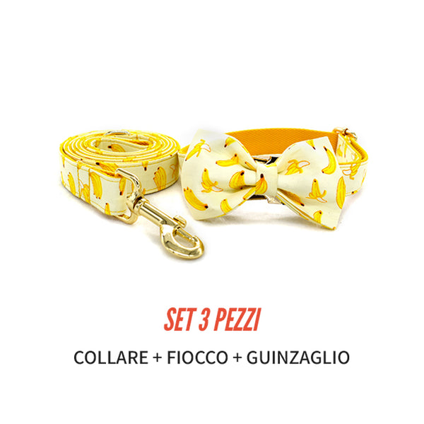 PERSONALIZZABILE - SET COLLARE PER CANI BANANE