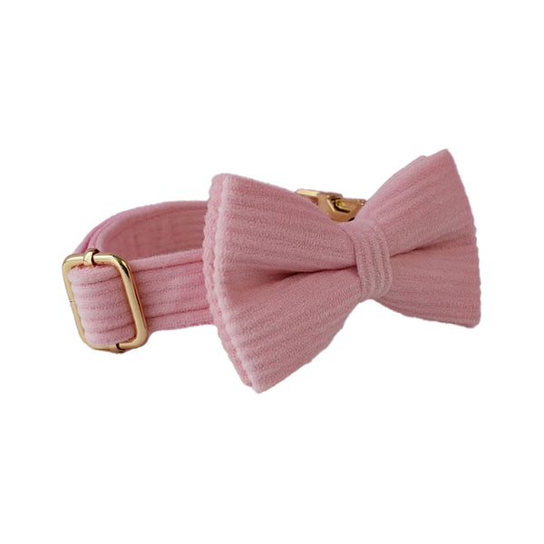 PERSONALIZZABILE - SET COLLARE PER CANI IN VELLUTO ROSA CONFETTO A COSTE