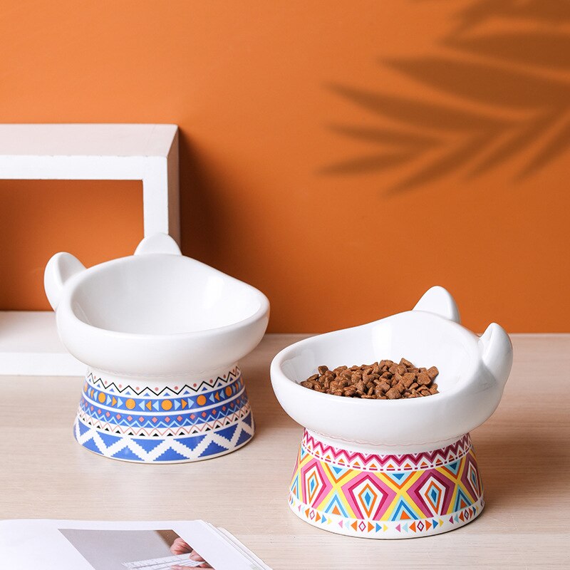 BOHO CERAMIC RAISED DOG BOWL