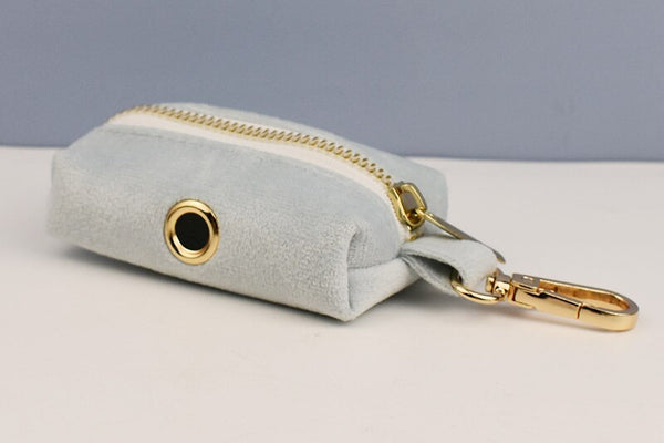 PERSONALIZZABILE - SET PETTORINA PER CANI IN VELLUTO BLU GHIACCIO