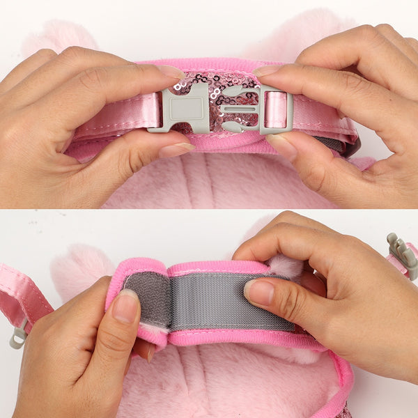 SET PETTORINA PER CANI PAILLETTES CON FIOCCO E PELLICCIA