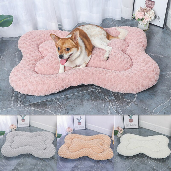 CUCCIA PER CANI PELOSA A FORMA DI OSSO
