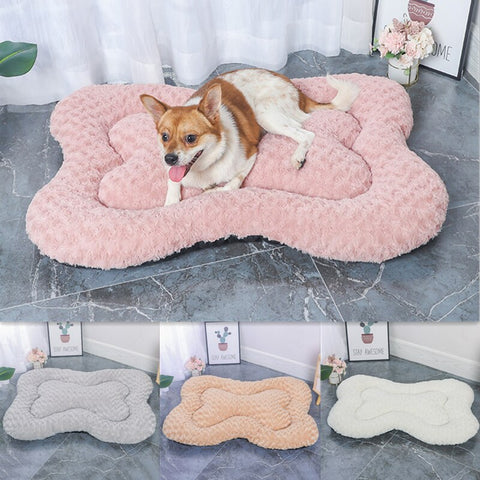 CUCCIA PER CANI PELOSA A FORMA DI OSSO