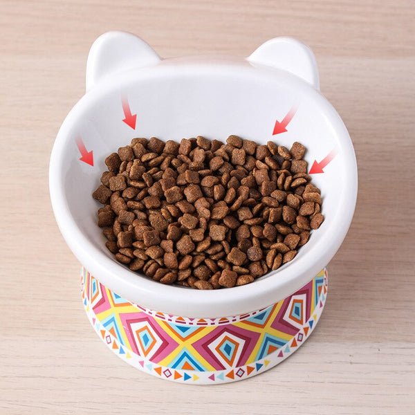 BOHO CERAMIC RAISED DOG BOWL