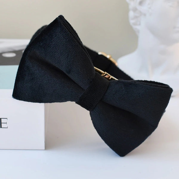 PERSONALIZZABILE - SET COLLARE PER CANI IN VELLUTO NERO