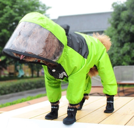 IMPERMEABILE PER CANI CON CAPPUCCIO Fluo