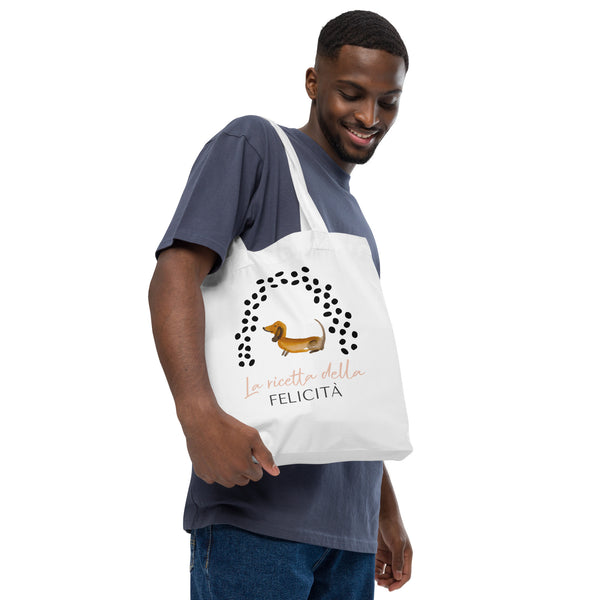 THE RECIPE FOR HAPPINESS - Shopping bag in organic fabric