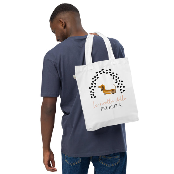 THE RECIPE FOR HAPPINESS - Shopping bag in organic fabric
