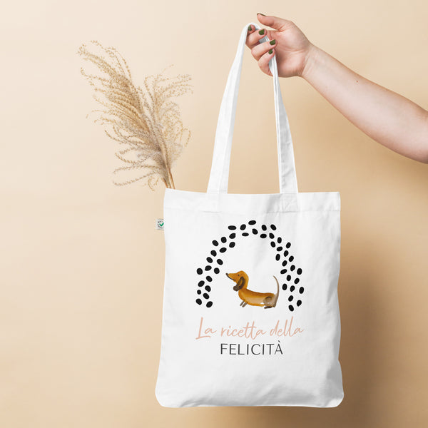 THE RECIPE FOR HAPPINESS - Shopping bag in organic fabric