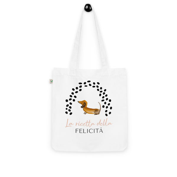 THE RECIPE FOR HAPPINESS - Shopping bag in organic fabric