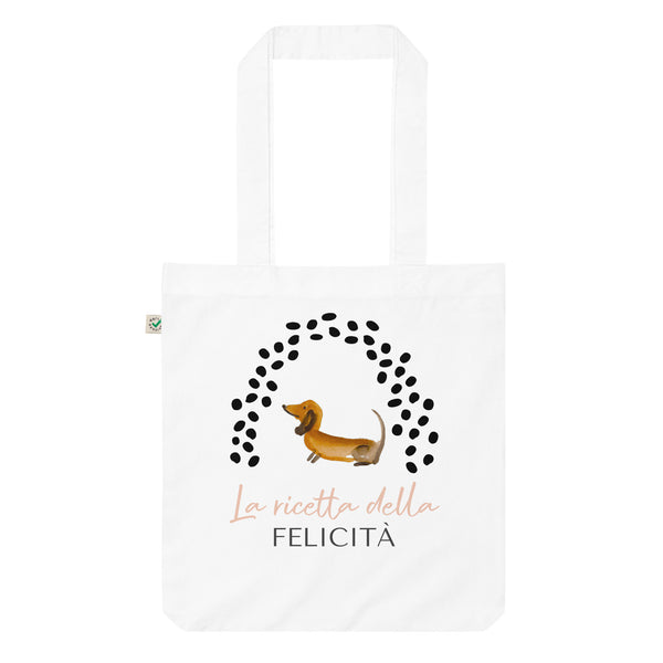 THE RECIPE FOR HAPPINESS - Shopping bag in organic fabric