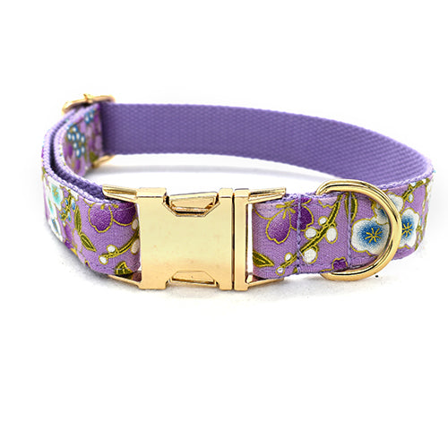 PERSONALIZZABILE - SET COLLARE PER CANI FIORI VIOLA