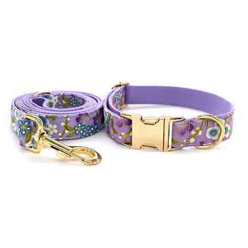 PERSONALIZZABILE - SET COLLARE PER CANI FIORI VIOLA