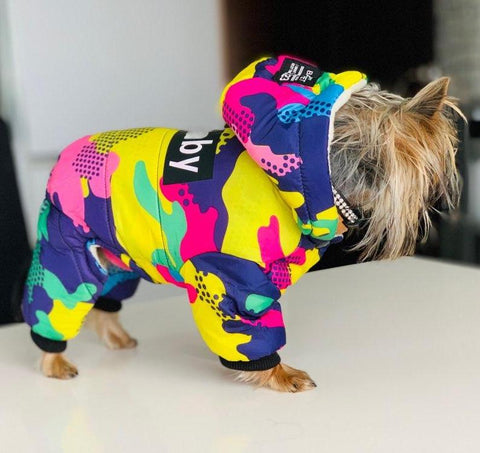 GIUBBOTTO PER CANI MIMETICO COLORATO Dogbaby