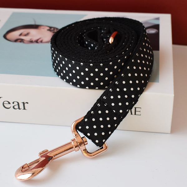 PERSONALIZZABILE - SET COLLARE PER CANI A POIS NERO