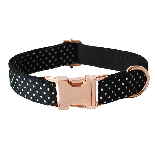PERSONALIZZABILE - SET COLLARE PER CANI A POIS NERO