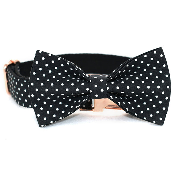 PERSONALIZZABILE - SET COLLARE PER CANI A POIS NERO