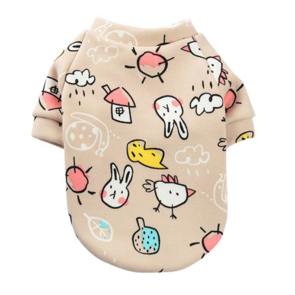 VESTITO PER CANI FELPATO ANIMAL SKETCH
