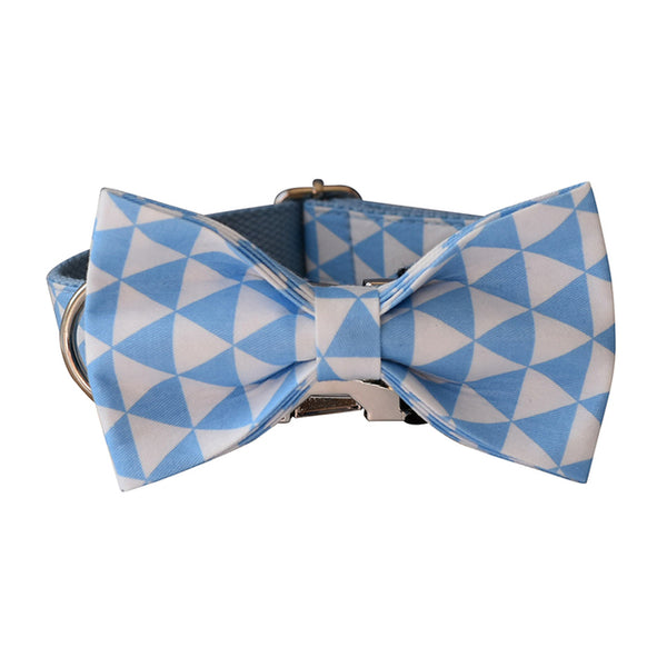 PERSONALIZZABILE - SET COLLARE PER CANI TRIANGOLI CELESTE