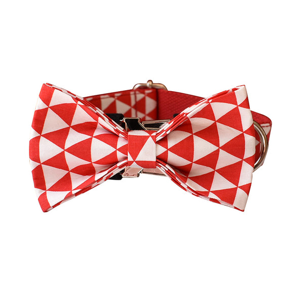 PERSONALIZZABILE - SET COLLARE PER CANI TRIANGOLI ROSSO