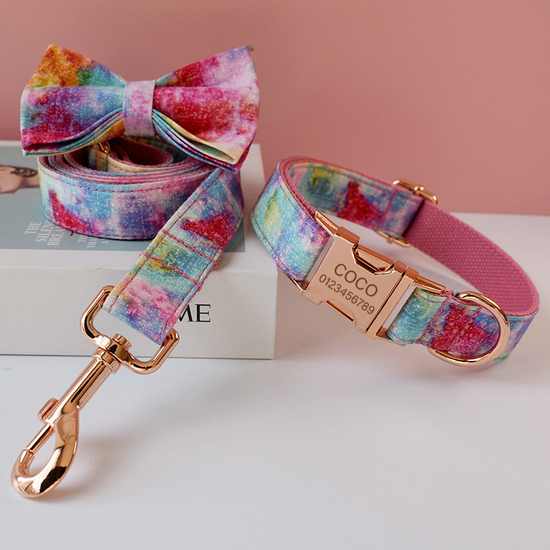 PERSONALIZZABILE - SET COLLARE PER CANI RAINBOW