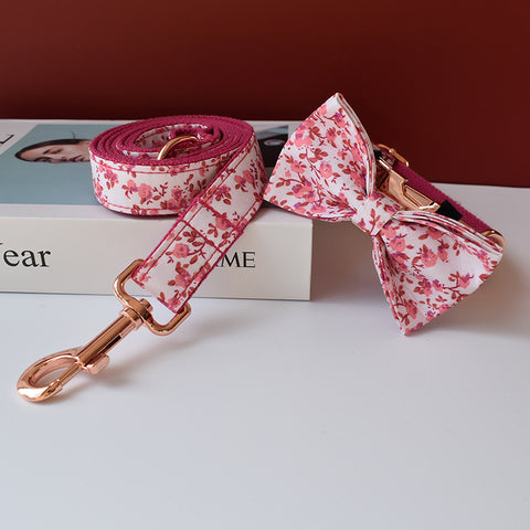 PERSONALIZZABILE - SET COLLARE PER CANI A FIORI ROSA