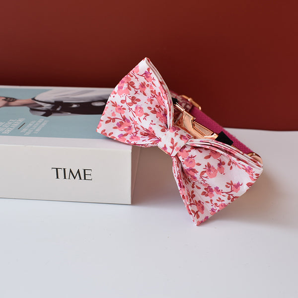 PERSONALIZZABILE - SET COLLARE PER CANI A FIORI ROSA