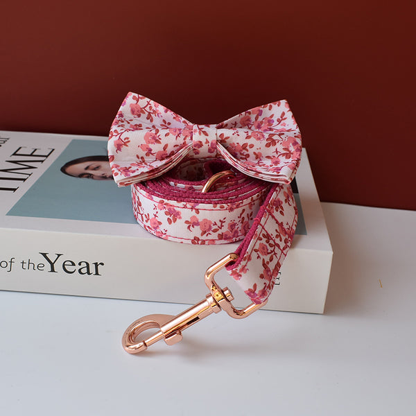 PERSONALIZZABILE - SET COLLARE PER CANI A FIORI ROSA