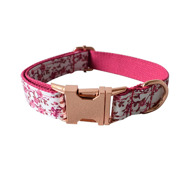 PERSONALIZZABILE - SET COLLARE PER CANI A FIORI ROSA