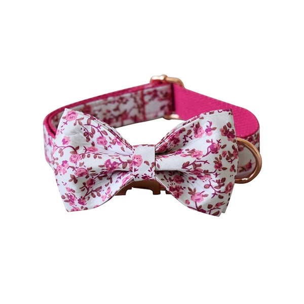 PERSONALIZZABILE - SET COLLARE PER CANI A FIORI ROSA