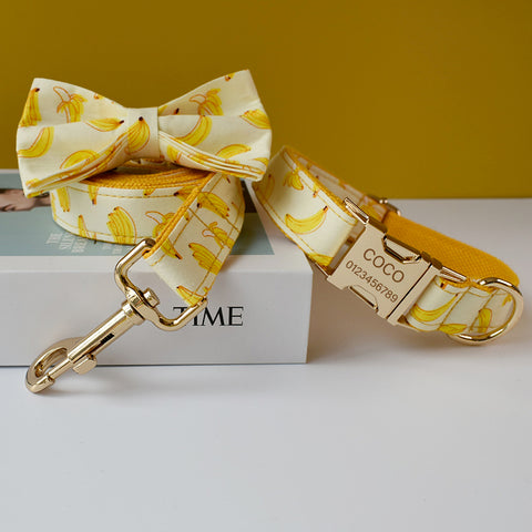 PERSONALIZZABILE - SET COLLARE PER CANI BANANE