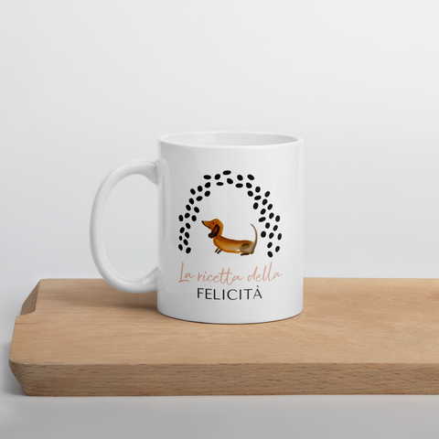 LA RICETTA DELLA FELICITÀ - Tazza bianca lucida